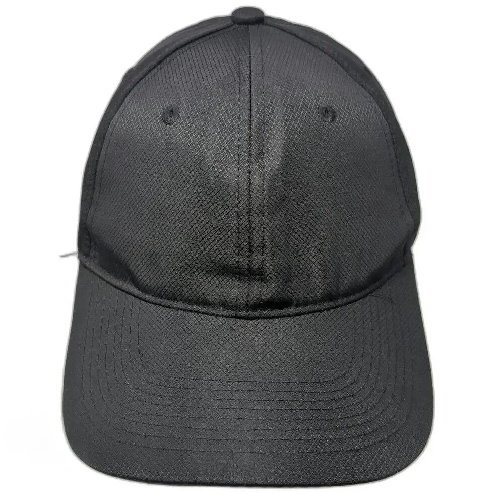 Happy Chef Baseball Cap Black One Size Polyester Ripstop Textured Strapback Hat